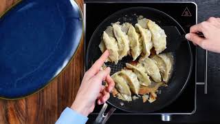 Recipe Lightly fried gyoza dumplings with 3 sauces [upl. by Curkell]