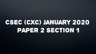 CSEC Mathematics January 2020 Paper 2  Questions and Answers  Section 1  AH Academy [upl. by Beryle]