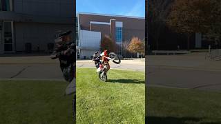 Trevor hitting wheelies at his high school ktm [upl. by Musa]