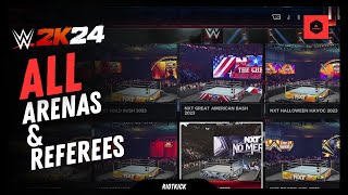 WWE 2K24  ALL Arenas and Referees [upl. by Nageam]