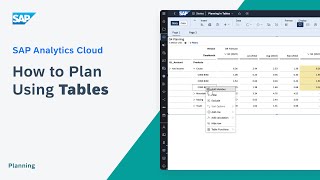 How to Plan Using Tables SAP Analytics Cloud [upl. by Maxantia]