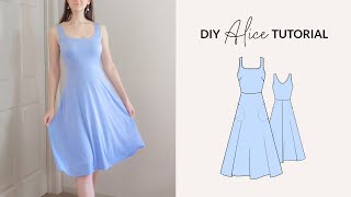 How to Sew a Fit amp Flare Dress Tutorial  Pattern  DwT Patterns [upl. by Kihtrak]