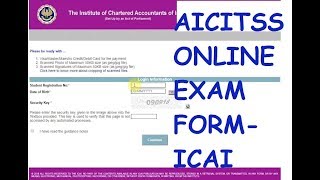 AICITSS Advance ITT Test Online Exam Form for CA Final Students [upl. by Bellina]