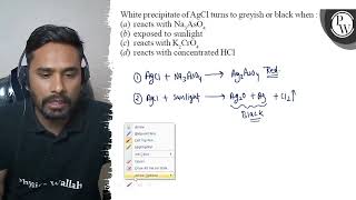 White precipitate of \ \mathrmAgCl \ turns to greyish or black [upl. by Cj]