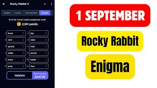 Rocky Rabbit Enigma 1 september  Rocky Rabbit Enigma Today [upl. by Puett]