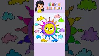 Beautiful Sun and Rainbow Clouds  Coloring  Kids Songs ✨💖🌟 shorts nurseryrhymes coloring [upl. by Eahsram]