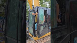 Excavator test before container loading autoindustryexpo importexpo [upl. by Ysiad350]