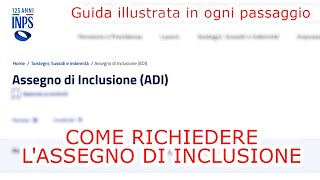 Come richiedere lAssegno di Inclusione ADI online  TUTORIAL [upl. by Assilav]