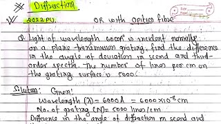 DiffractionAll NumericalPhysics 4 marksBE 2nd semester BE Computer TU Purbanchal University [upl. by Culver166]
