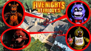 DRONE CATCHES FNAF ANIMATRONICS IN REAL LIFE AT HAUNTED PIZZERIA MANSION OMG [upl. by Ennayd42]