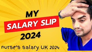 NHS NURSES SALARY 2024 UK 🇬🇧  MY SALARY SLIP 2024  2 lakh … Rs  uknurse gnm norcet aiims [upl. by Samal]