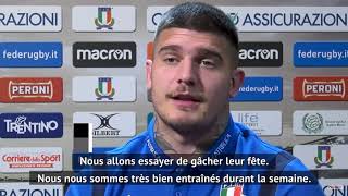 XV de France  France vs Italie  Marco Riccioni  « Nous allons essayer de gâcher la fête » [upl. by Naginnarb141]