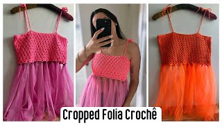 Cropped Folia de crochê  Inspiração de carnaval 🧶 [upl. by Fraase]