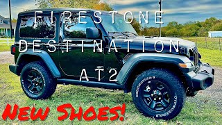 Firestone Destination AT2 tires on my 2023 Jeep Wrangler Sport  the tire changes everything [upl. by Bellamy921]