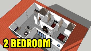 A13DESIGN OF FULLY FURNISHED SLIDING ROOF HOUSE WITH 2 BEDROOMS [upl. by Acinonrev]