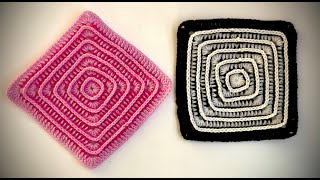 Super einfaches Grannymuster 2 Farben amp Reliefstäbchen häkeln crochet grannysquare petraperle [upl. by Assereht608]