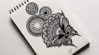 Butterfly Mandala Art For Beginners  Mandala Zentangle Art rtmaniac [upl. by Anahsor574]