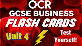 Unit 4  Revision Flash Cards  OCR GCSE Business [upl. by Jeri]