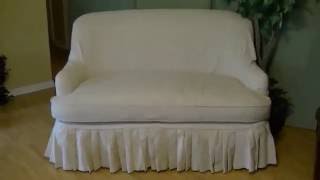 DIY Sofa Slip Cover Easy Tutorial Pt 2 Final [upl. by Socin435]