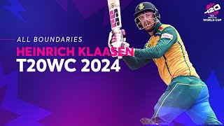 Every Heinrich Klaasen boundary at T20 World Cup 2024 [upl. by Anemolif]