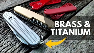 Swiss Army Knife Brass and Titanium Scale Swaps [upl. by Lraed]