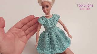 BARBİE ELBİSE YAPIMI  Barbie Giysi Yapımı  Knitting Barbie Doll Dress Making [upl. by Yauqram]