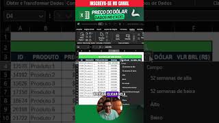 Como Trazer o Valor do Dólar no Excel Usando o Menu Moedas  Dica Rápida em 1 Minuto [upl. by Dewey939]