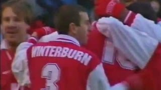 Arsenal v Middlesbrough 199697 BERGKAMP WRIGHT GOAL [upl. by Norad]