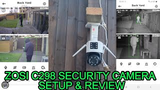 ZOSI C298 Dual Lens PTZ Outdoor Security Camera Unboxing Setup amp Review [upl. by Nyladnewg]