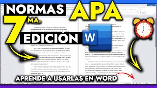 Cómo usar las Normas APA en WORD 7ma Edición 2024  NORMAS APA ULTIMA EDICION [upl. by Assitruc102]