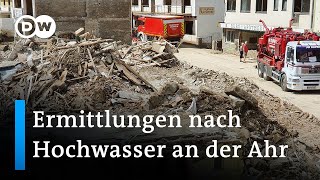 Ermittlungen und Solidarität nach dem Hochwasser an der Ahr  DW Nachrichten [upl. by Airel]