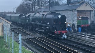 The polar express arriving into Swanage pulled by 34028 and on the rear 33111 [upl. by Tomasine]