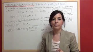 TERMOQUIMICA Ejercicio 7  Calcular la variación de energía interna en la formación de CO2 [upl. by Kelwin688]