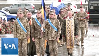 Memorial Service Held for Ukrainian Soldier in Kyiv [upl. by Nahej22]