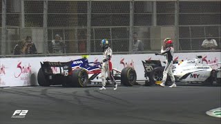 F2 Saudi Arabia 2021 Race 3 RED FLAG CRASH [upl. by Yme]