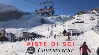 PISTE DI SCI COURMAYEUR  Il piacere di sciare con vista sul MONTE BIANCO [upl. by Nidorf]