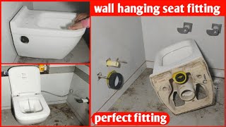 wall hanging seat fitting  wall hanging toilet perfect installation [upl. by Llerrot258]