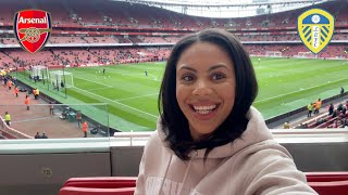 COME TO THE arsenal vs LEEDS GAME WITH ME CLUB LEVEL  PREMIER LEAGUE IS BACK  CHARLENE SMITH [upl. by Thisbee]