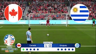 🔴LIVE PENALTIES  CANADA VS URUGUAY  COPA AMERICA 2024 MATCH FOR 3rd PLACE PES Gameplay [upl. by Aiksa]