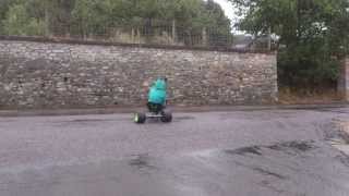 Huffys GREEN MACHINE wet road drifting [upl. by Lashond]