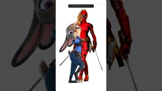 Judy Hopps as Lady deadpool Zootopia deadpool3 digitalartist shorts [upl. by Aurore]