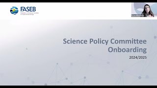 2024 FASEB Science Policy Committee Onboarding [upl. by Enneles889]