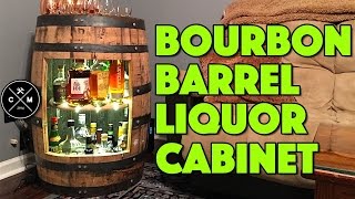 How To Build A Bourbon Whiskey or Wine Barrel Liquor Cabinet  Woodworking  DIY  Crafted Workshop [upl. by Hamford]