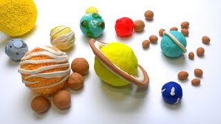 DIY How to make Play Doh Solar System Planets amp its Moons How many Moons in universe Play dough [upl. by Elodea687]