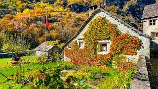 Autumn walk in Roseto 🇨🇭 Swiss Village 4K [upl. by Lugar]