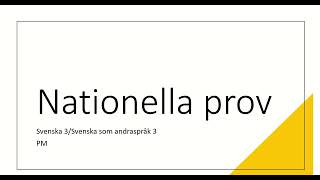 Nationella prov Sve3Sva3  se mig skriva ett PM och berätta vadhur jag gör samt varför [upl. by Shanna]