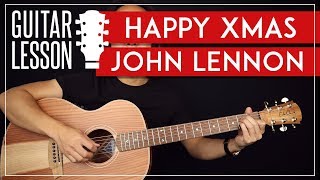 Happy Xmas Guitar Tutorial 🎄War Is Over John Lennon Guitar Lesson Easy  Studio Version [upl. by Alanah661]