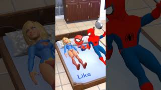 Only Supergirl Love Lil Spidey ❤️  Spiderman  Hulk  shorts [upl. by Perce]