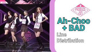 Produce 48 AhChoo  BAD  Line Distribution [upl. by Atiek]