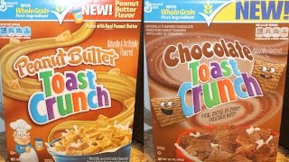 Peanut Butter Toast Crunch amp Chocolate Toast Crunch Cereal Taste Test [upl. by Louth]